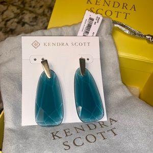 Kendra Scott Maize Earrings in Dark Teal Glass